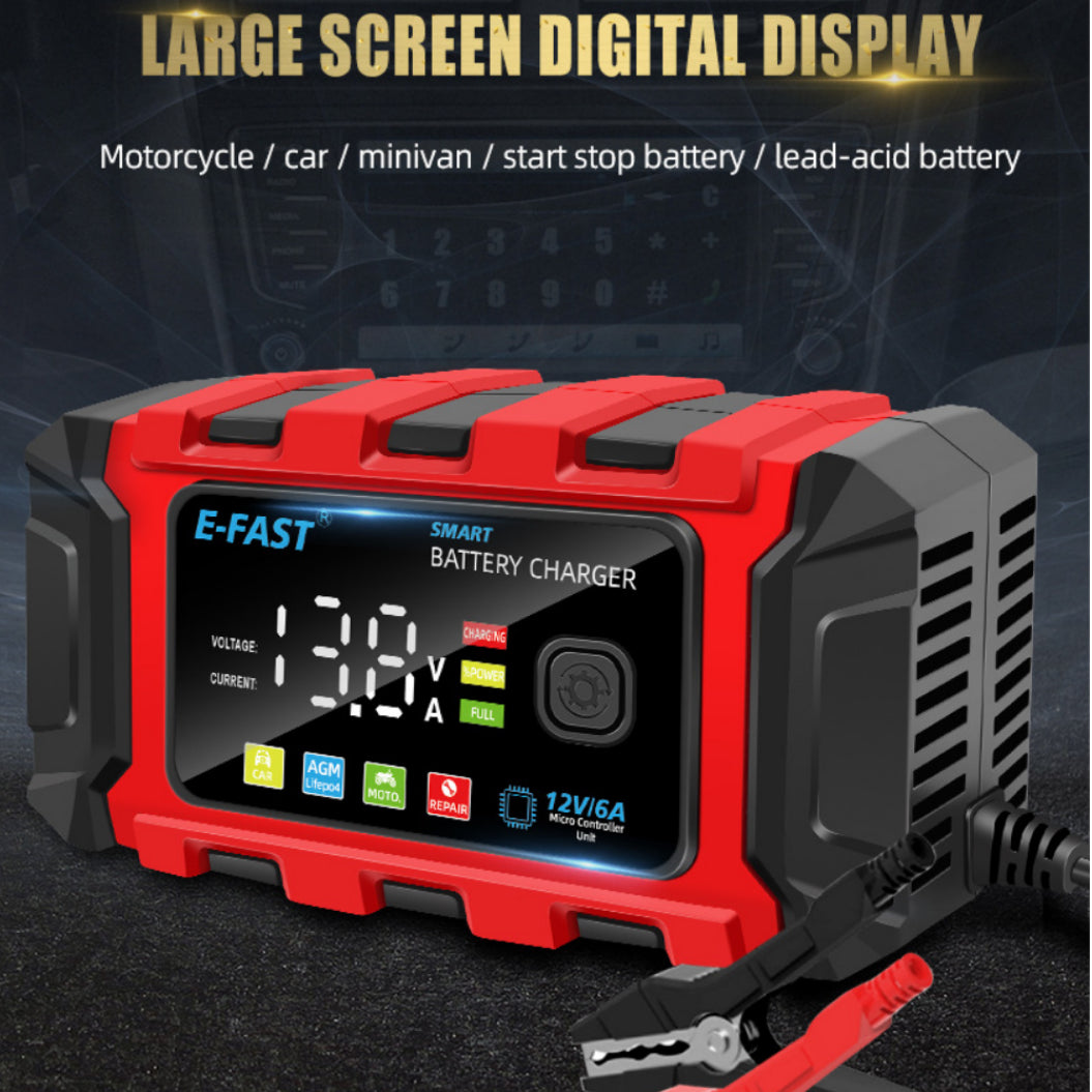 E-FAST Loodzuur Lithium-Iron Batterijlader 12V Automotive Batterij TK360 Lader voor Motorfiets Acculaden
