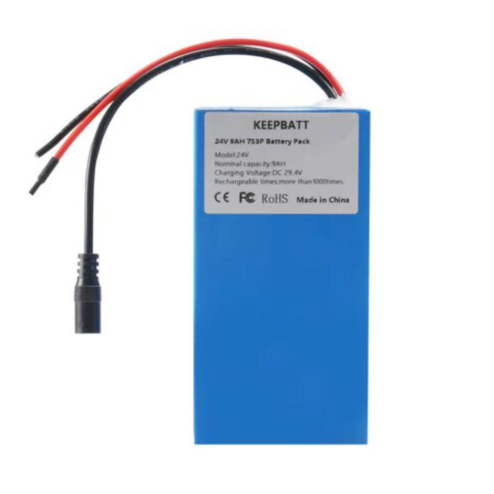 KEEPBATT 24V 25.2V 9Ah 7S3P 9000mAh 18650 Battery Pack Ebike Moped with 29.4V Charger