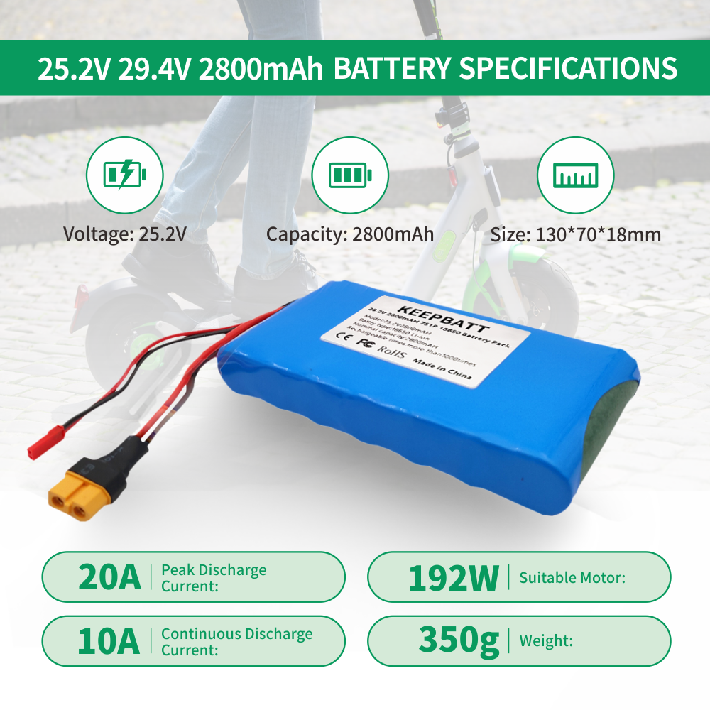25.2V 2800mah Fauteuil Roulant Électrique Scooter Électrique Planche À Roulettes Électrique 4 Roues Petit Poisson Planche Longue Planche Beetle Batterie Rechargeable