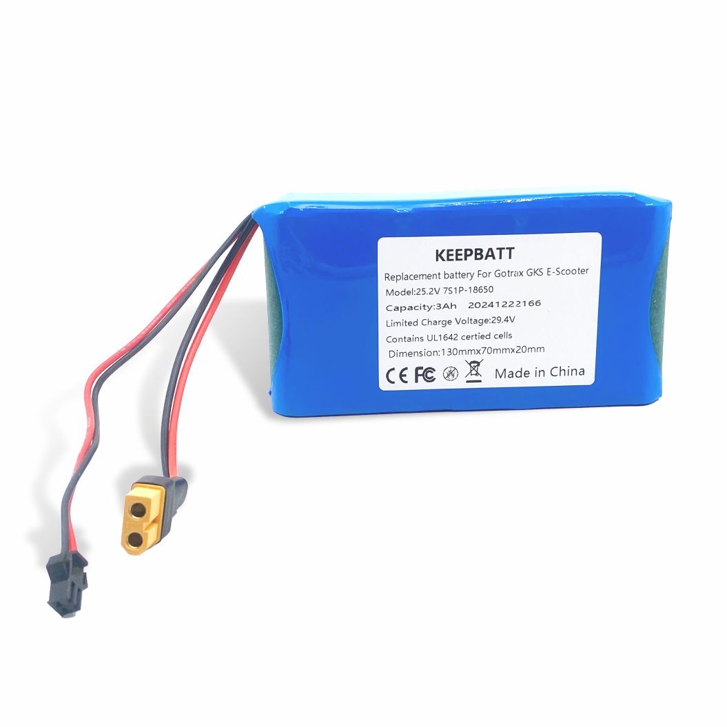 Batterie de remplacement KEEPBATT 25,2 V 3000 mAh pour batterie de scooter électrique Gotrax GKS 7S1P