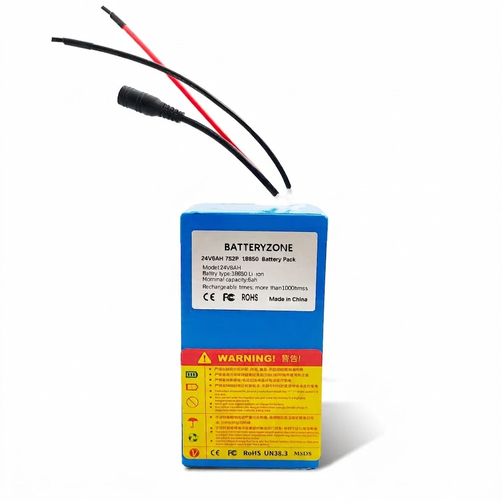 24V 6Ah 7S3P 18650 배터리 29.4V BMS 포함 전기 자전거용 29.4V 2A 충전기 포함