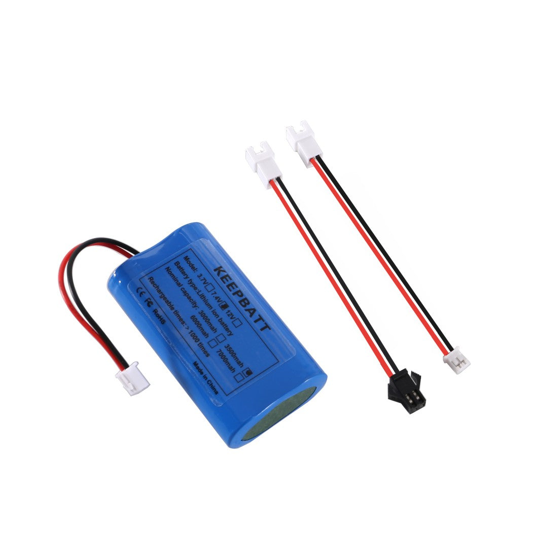 KEEPBATT 18650 7.4V 3500mAh 리튬 이온 배터리 팩, 충전 가능 PCB, XH-2.54 플러그 변환 라인 포함