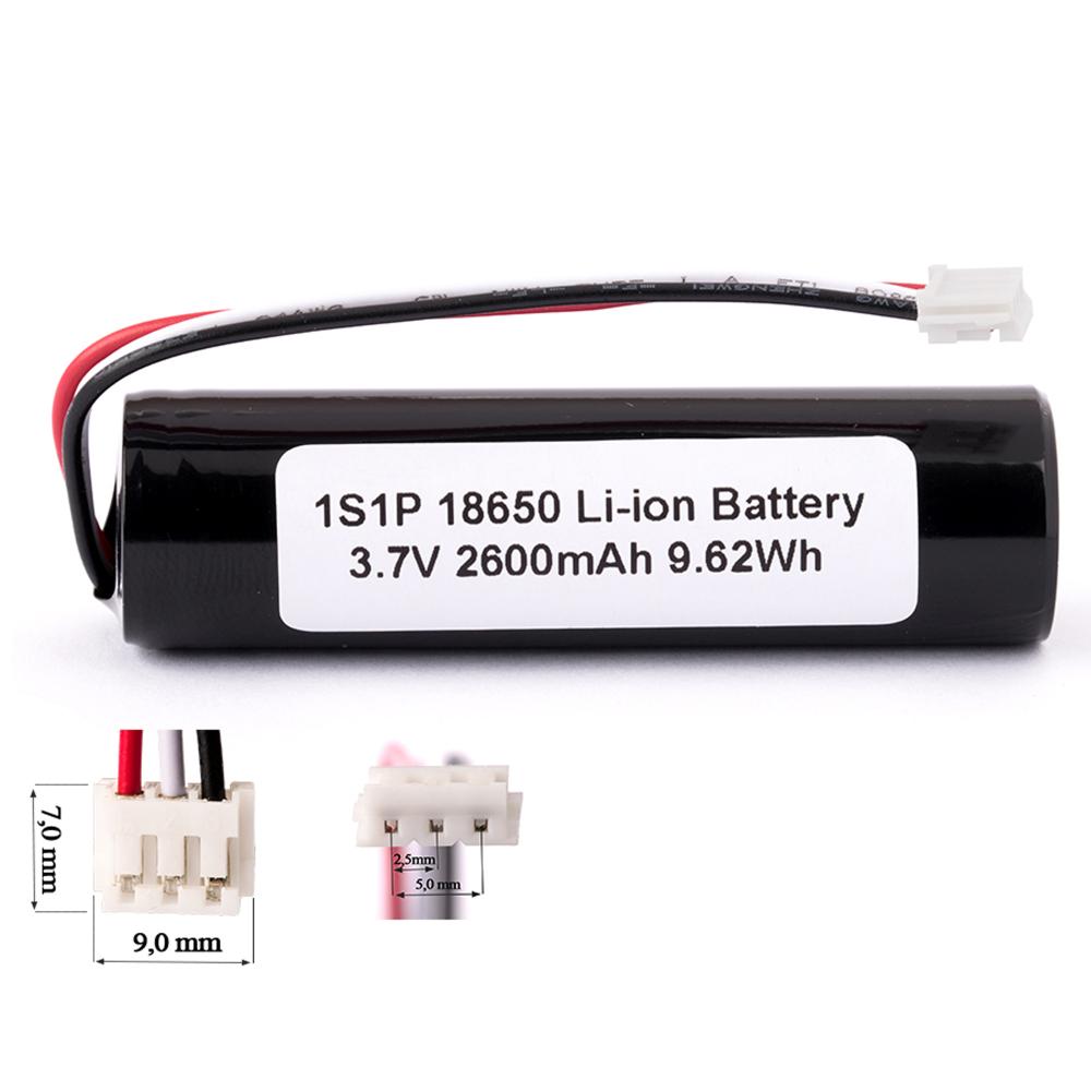 3.7V 2600mAh 18650 Li-ion Battery with BMS 26J Cable and Plug
