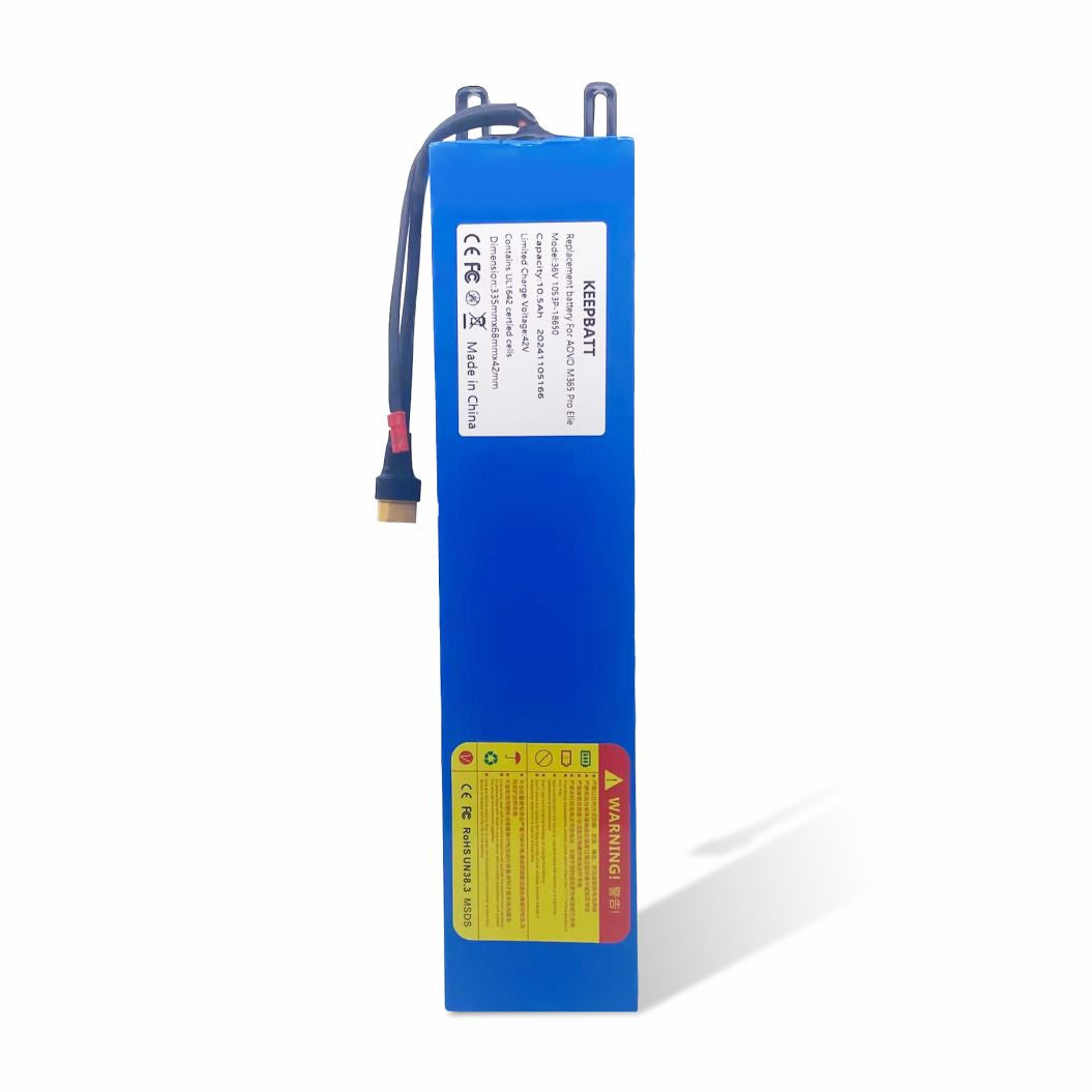 KEEPBATT 36V 10S3P 10.5Ah 交換バッテリー(18650 電池) 電動スクータ AOVO M365 Pro Elite 用 JST+XT30