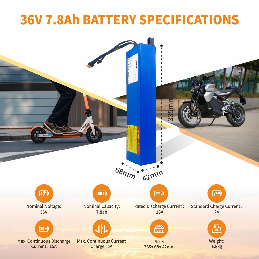 Batterie de remplacement KEEPBATT 36V 7.8Ah pour scooter électrique Swagtron Swagger 5
