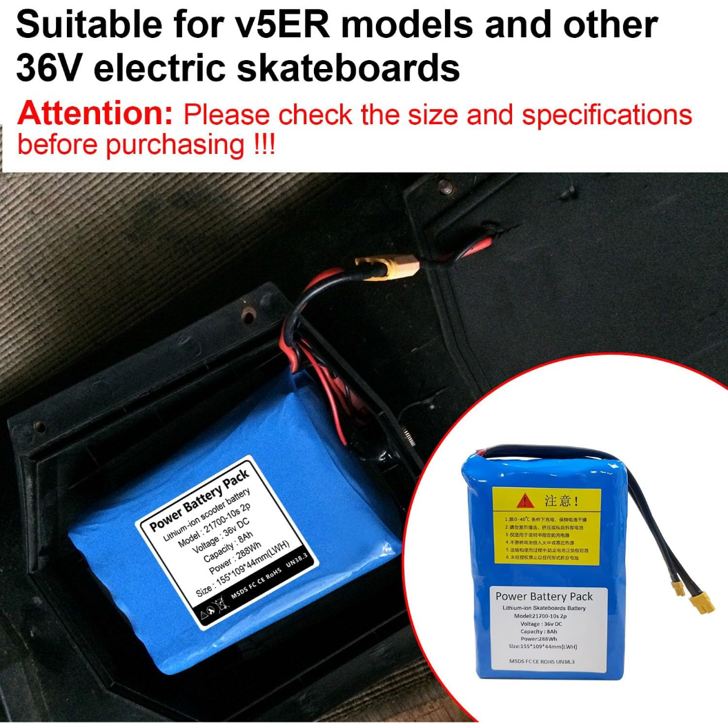 KEEPBATT 36V 8Ah Battery for Meepo V5ER MINI5 ER Electric Skateboard