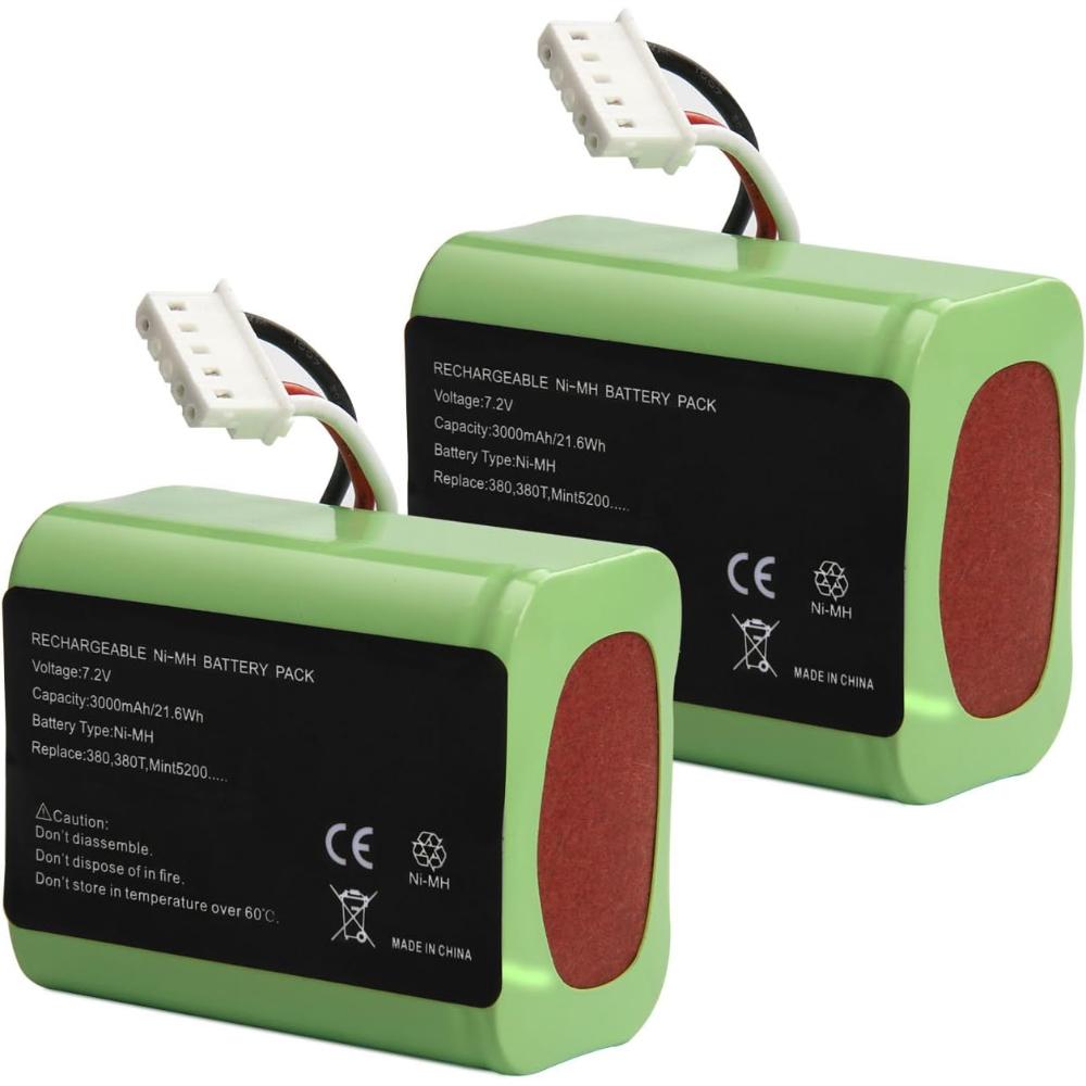 7.2V 3000mAh Ni-MH Battery Replacement for Braava 380 380T 390T Mint 5200 B Floor Mopping Robot 4409709 GPRHC202N026