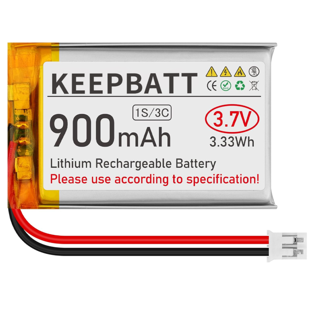 3.7V 900mAh 603450 LiPo Battery Rechargeable 1S 3C with Dual Battery PCB Micro PH2.0 Plug for IoT PDA Camera GPS Smart Development