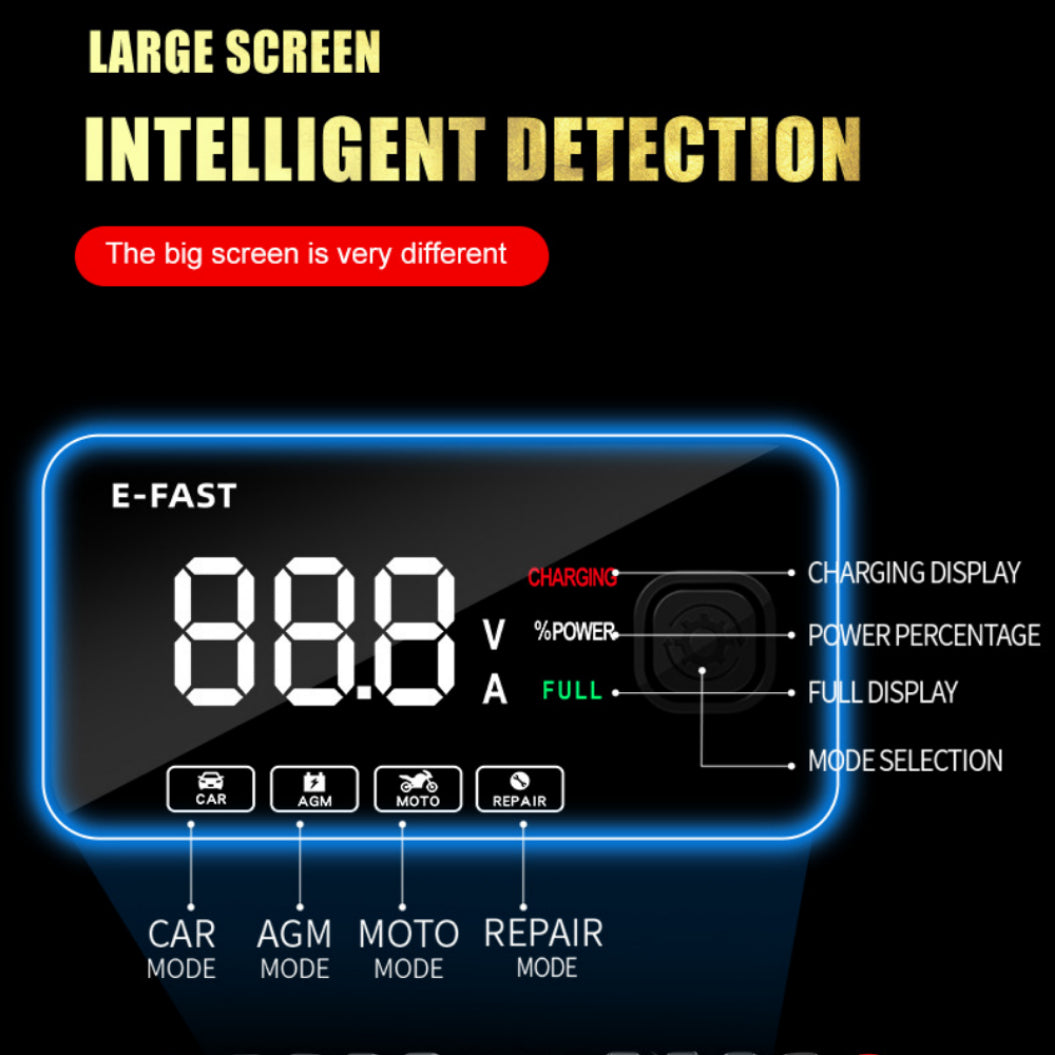 E - FAST 自動車用バッテリー充電器 修理用 12V バイク用バッテリー充電器 鉛蓄電池充電器