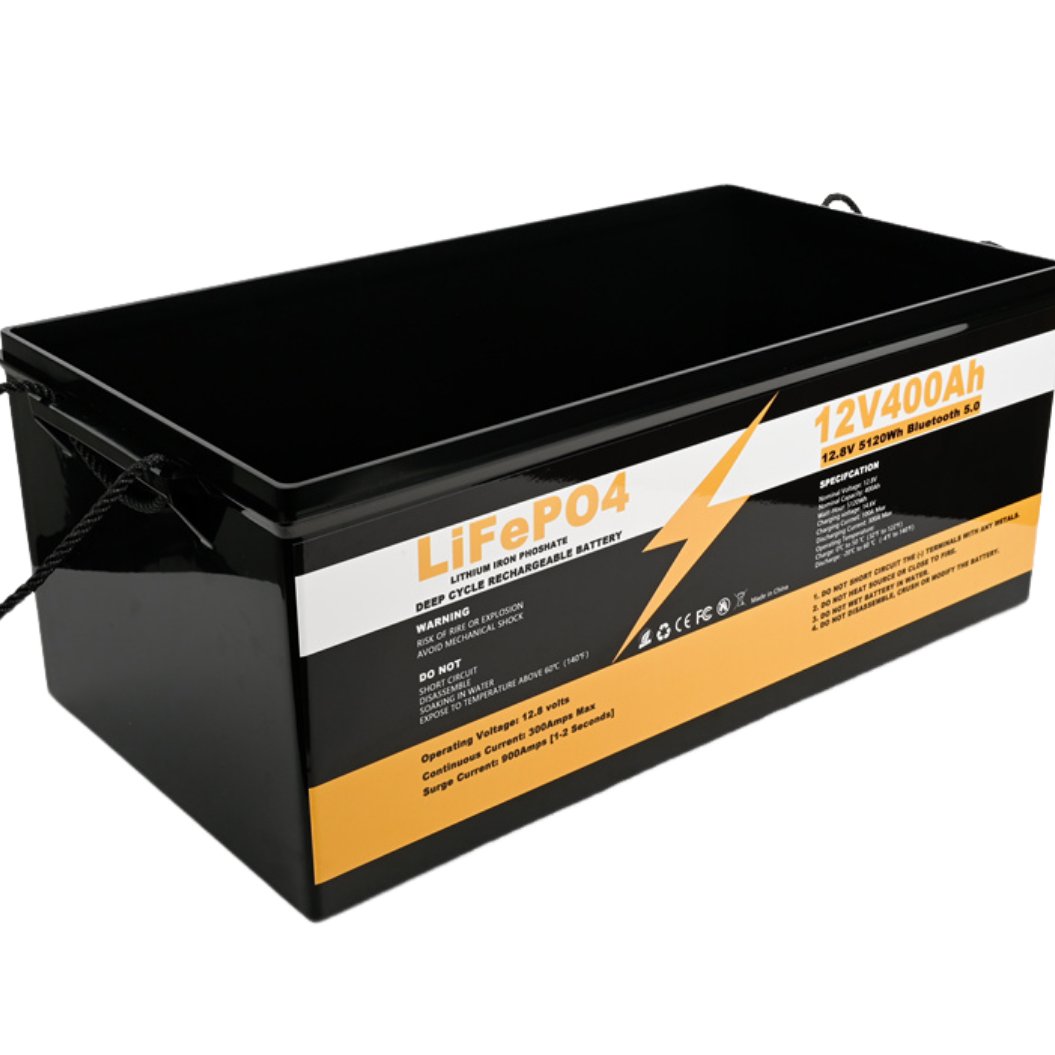 12V LiFePo4 12.8V 400AH Battery Home Energy Storage Lithium Ion Rechargeable Battery Pack with BMS BT