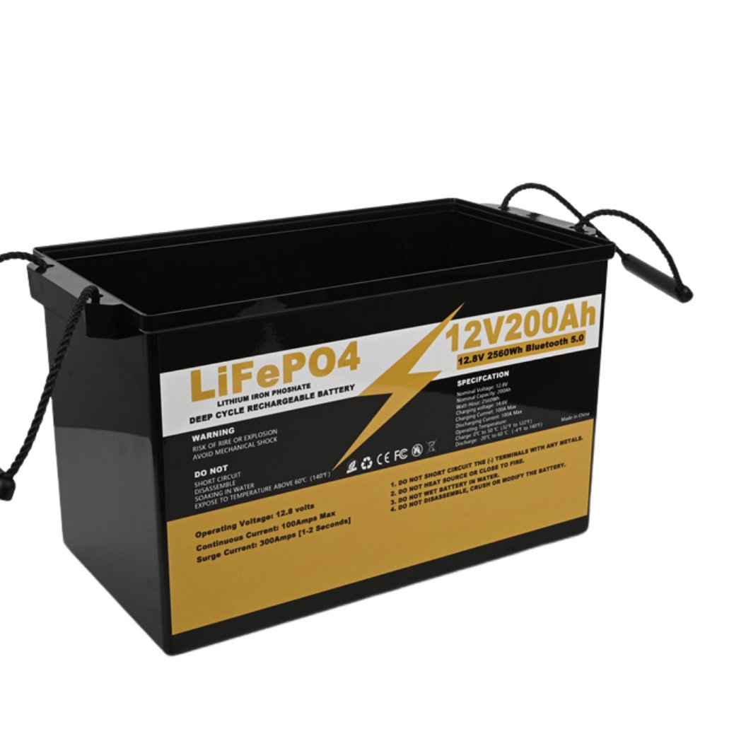 12V 200AH リチウム鉄リン酸(LiFePo4)電池 ブルートゥース BMS 搭載 12.8V ソーラーシステム用エネルギー貯蔵電池パック RV トレーラー用