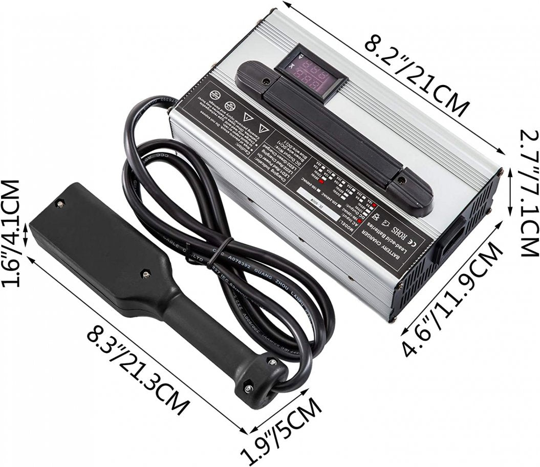 Cargador de batería para carrito de golf de 36 V y 18 A con enchufe conector, luz LED de estado de carga Ez Go Club Car