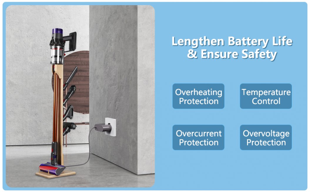 Dyson V10 V11 V12 V15 SV12 SV14 SV15 SV20 SV22용 30.45V 충전 케이블 충전기 (6ft) - 청소기 교체 부품