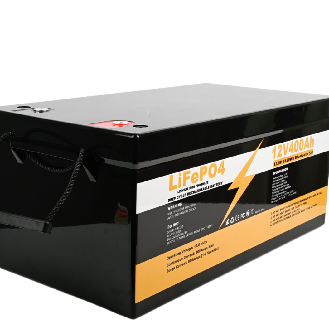 12V LiFePo4 12.8V 400AH Battery Home Energy Storage Lithium Ion Rechargeable Battery Pack with BMS BT