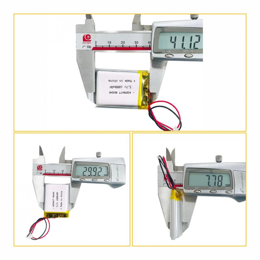 Batería Li-Polímero Recargable KB-LP 803040 3.7V 1000mAh para GPS