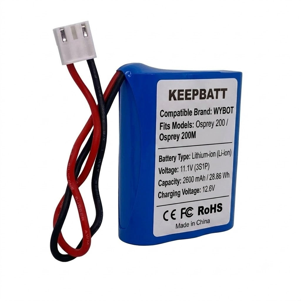 Premium 11.1V Replacement Battery Pack Compatible with WYBOT Osprey 200 / 200M Pool Cleaner Vacuum