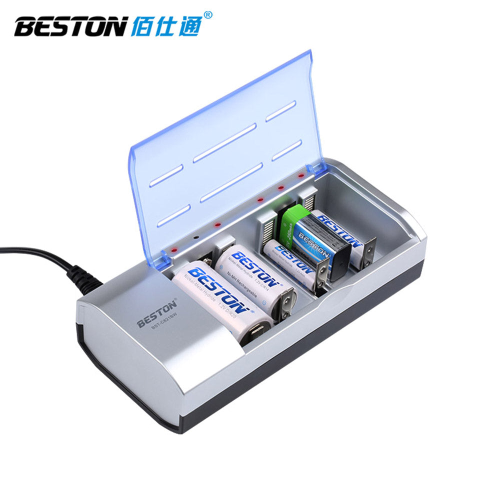 Multi-function C821BW Universal Smart D, C, AA, AAA, 9V Battery Charger Beston