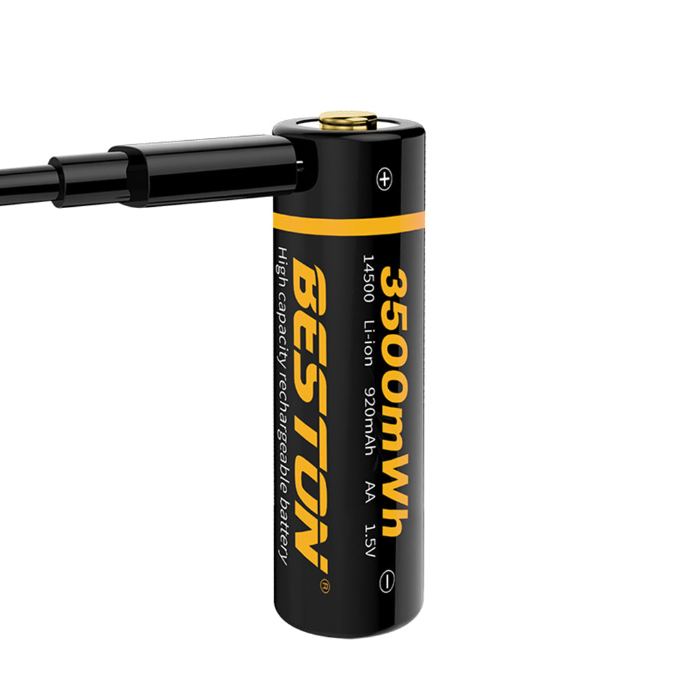 Célula de Bateria de Lítio 1.5V 3500mWh Beston Bateria Li-Ion Recarregável USB de Longa Duração Tamanho AA