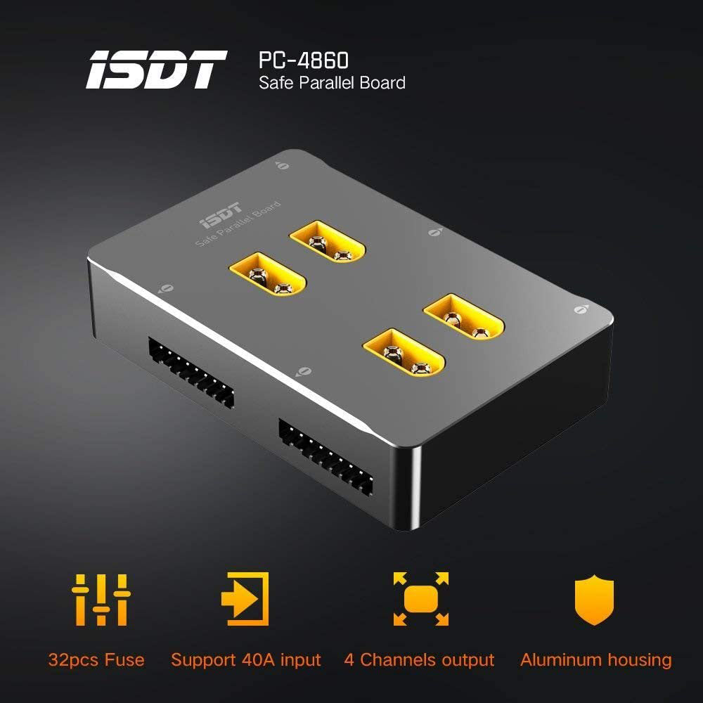 PC-4860 ISDT 리포 충전 병렬 충전 스테이션 1-8S XT60 RC 배터리 4팩 지원