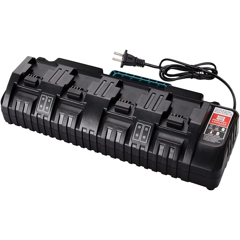 4-Poorts M18 Snelle Oplader voor Milwaukee 18V XC Lithium Ion Batterij 48-59-1804