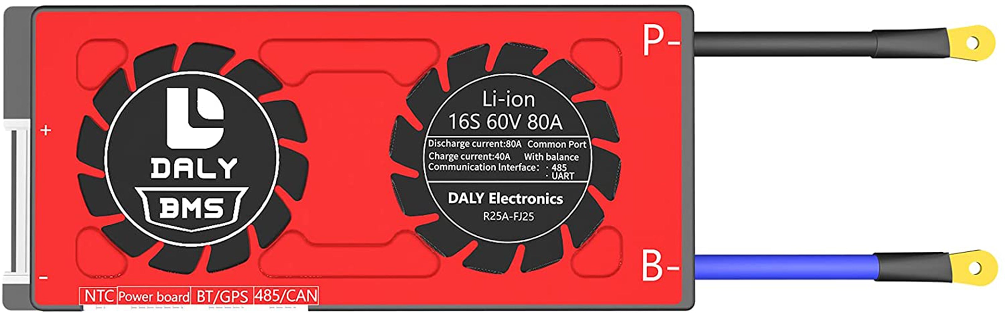 Daly Smart BMS LiFePO4 16S 60V 80A / Li-ion 16S 48V 80A com Bluetooth (Modelo 19 66 150)
