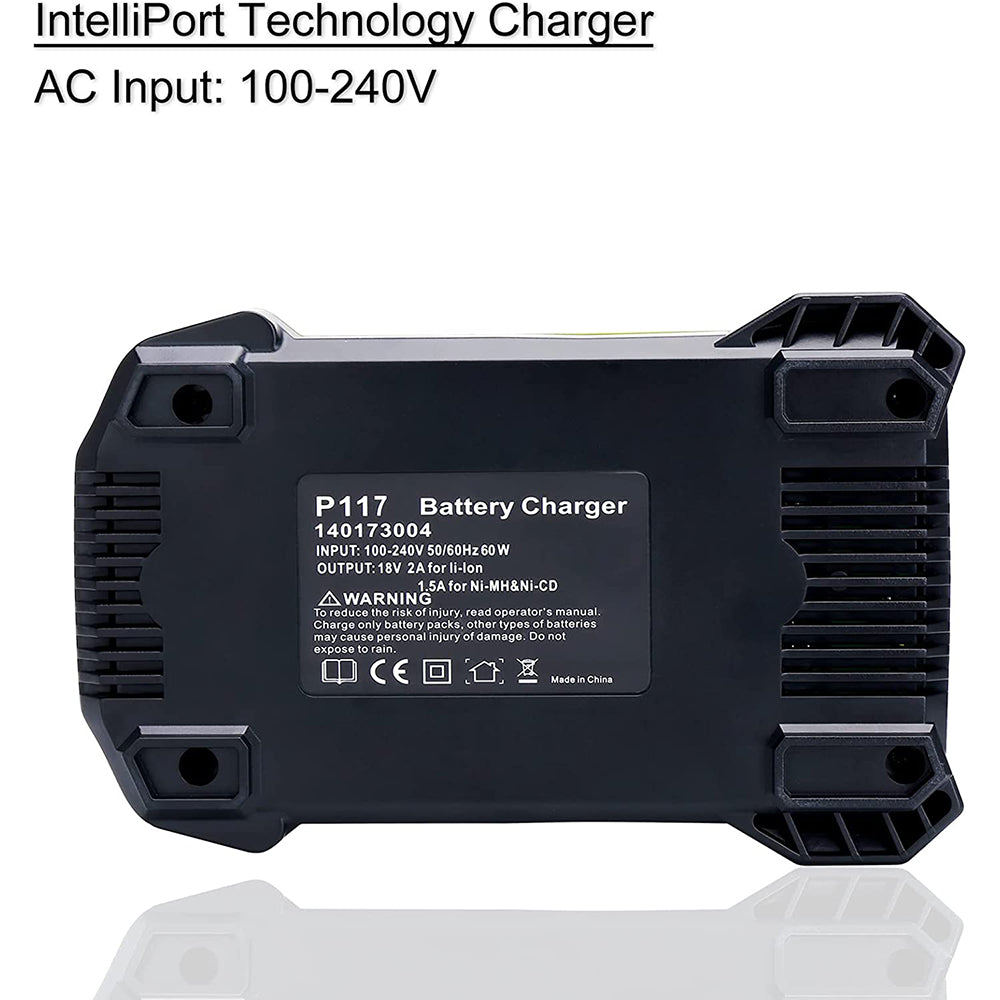 Battery charger compatible with Ryobi 12V-18V One+ Lithium-Ion NiCad NiMh Battery P102 P108 P189 P197 P103HP Battery PBP002 PBP005