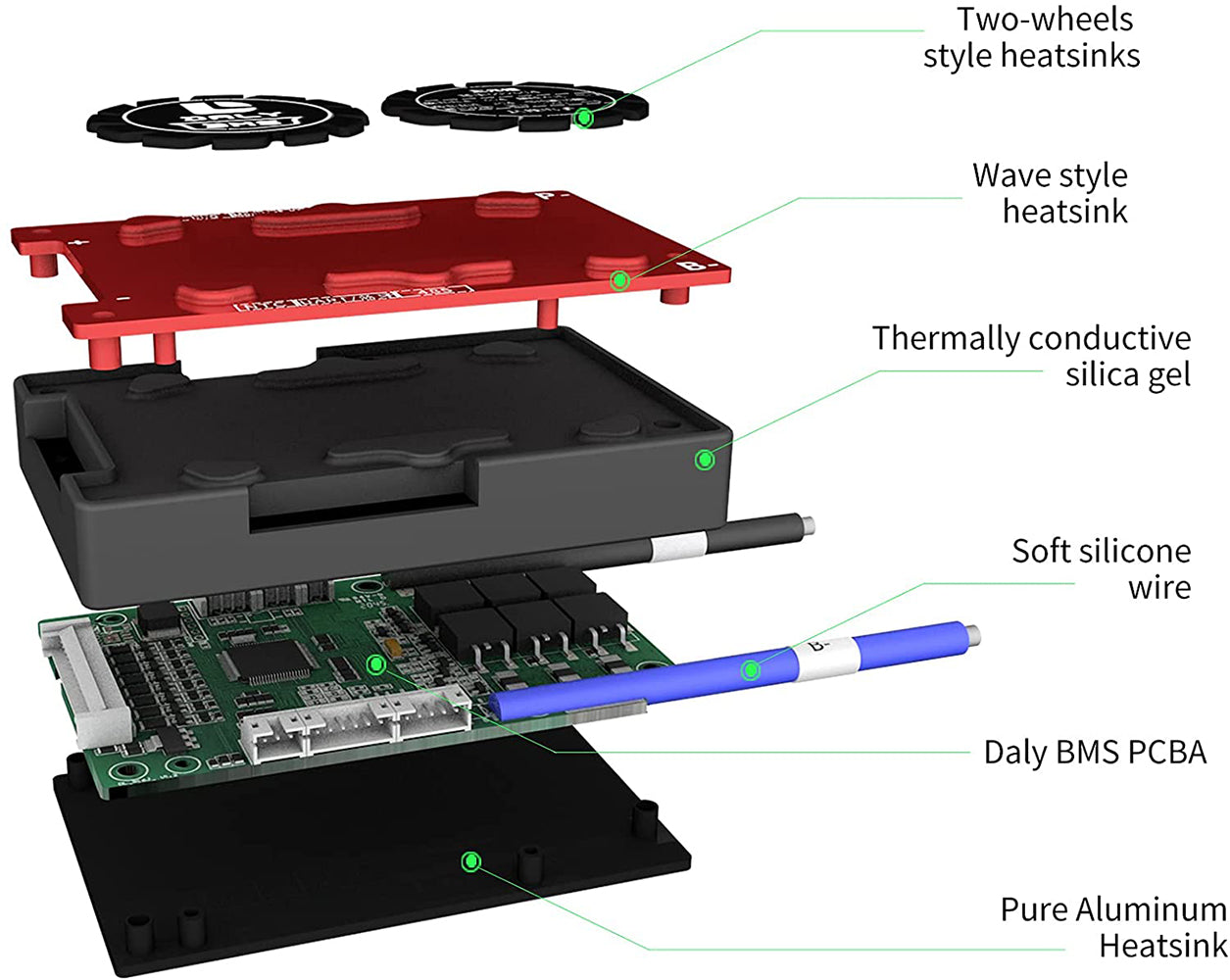 Daly Smart BMS Li-ion 7S 24V 30A Bluetooth BMS Board 13 66 128
