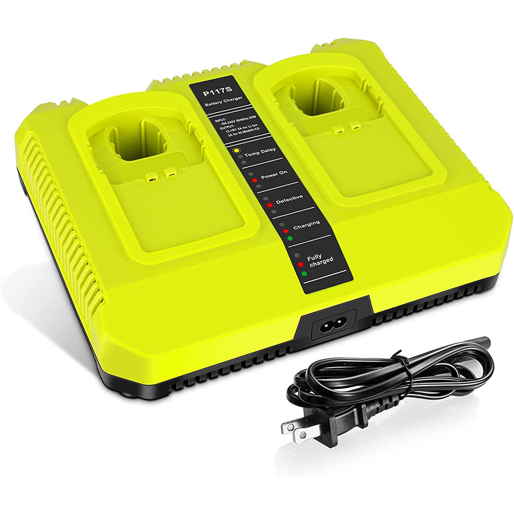 18V Dual Chemistry Fast Charger for Ryobi 12V-18V P117 P118 for ONE+ Lithium NiCd NiMh Battery P102 P108 P100 P103 P105 P107