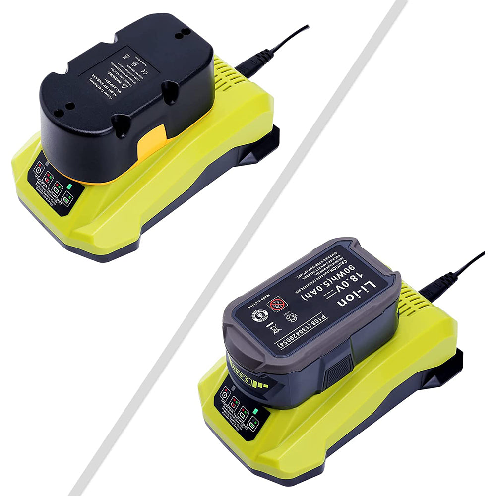 Battery charger compatible with Ryobi 12V-18V One+ Lithium-Ion NiCad NiMh Battery P102 P108 P189 P197 P103HP Battery PBP002 PBP005