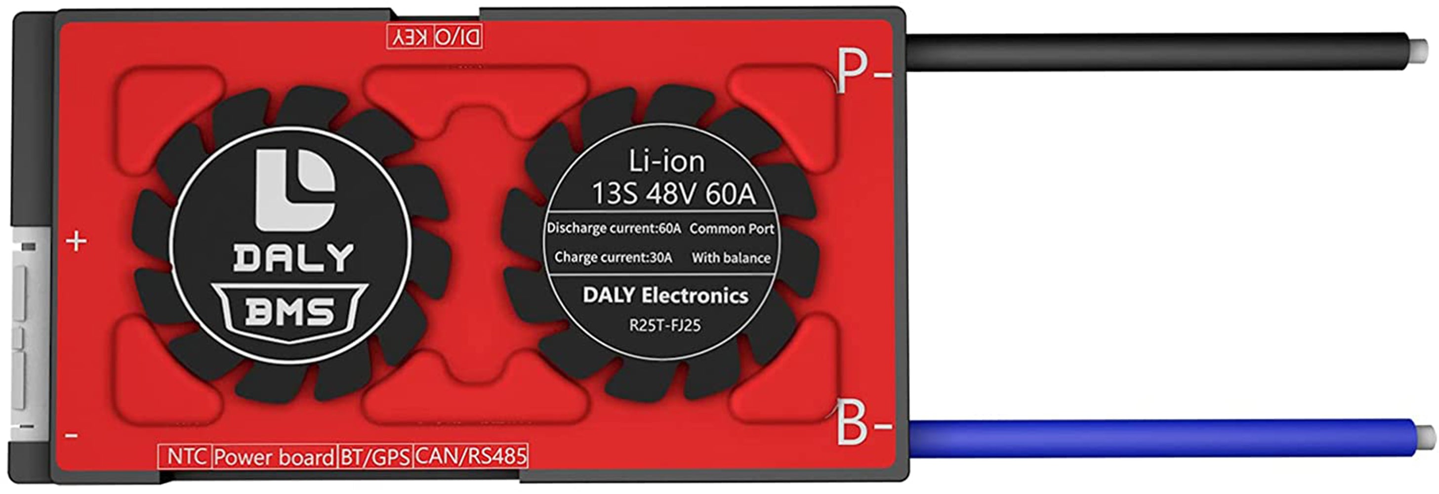 Daly BMS Inteligente Li-Ion 13S 48V 60A Bluetooth com Placa 18 66 128