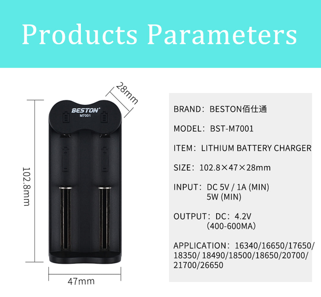 Fast Smart Battery Charger 3.7V 4.2V 2 Slots Charger For 18650 21700 32700 26650 16430 Rechargeable Batteries Newest Arrival
