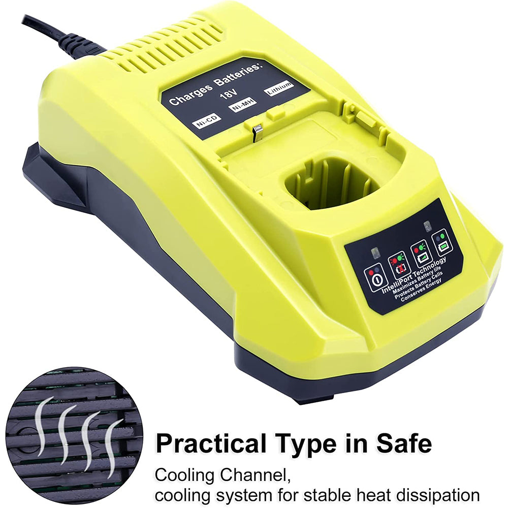 Battery charger compatible with Ryobi 12V-18V One+ Lithium-Ion NiCad NiMh Battery P102 P108 P189 P197 P103HP Battery PBP002 PBP005