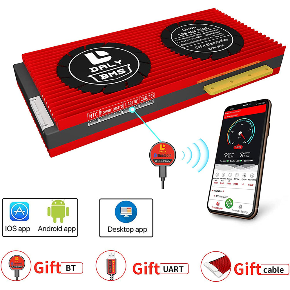 Daly BMS Inteligente Li-Ion 13S 48V 250A Bluetooth Placa BMS 32130221