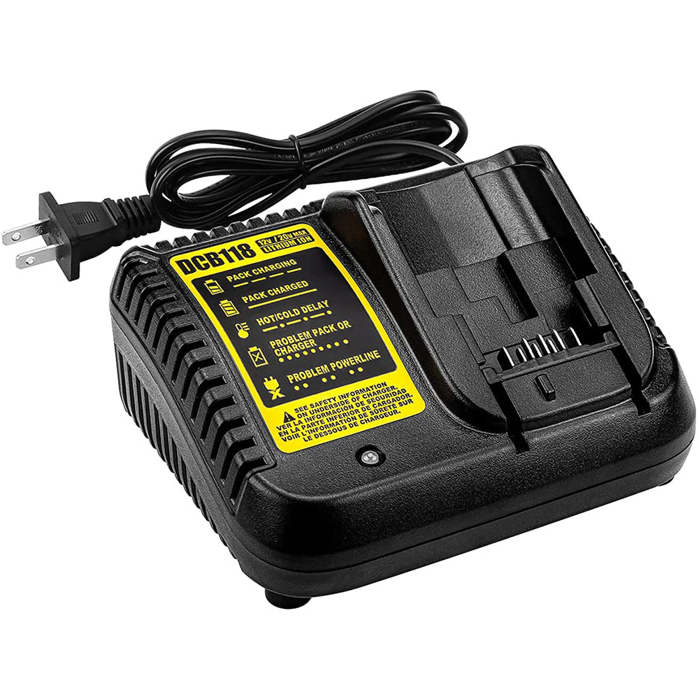Carregador Rápido Substituto DCB118 para Bateria Dewalt 20V MAX