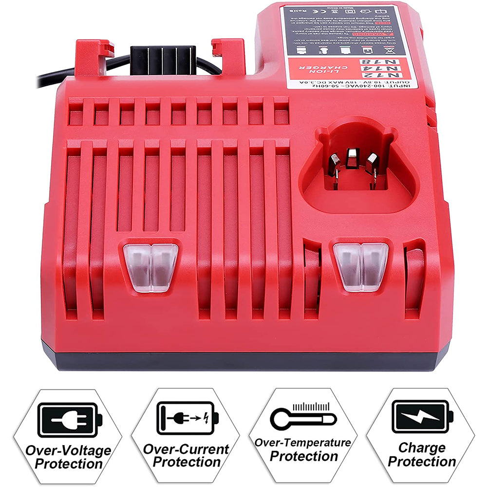 Carregador Substituto para Milwaukee M12 M18 48-59-1812