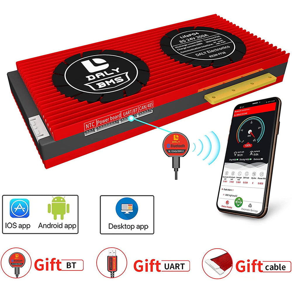 Carte BMS Bluetooth Daly Smart BMS Lifepo4 8S 24V 200A 32130221