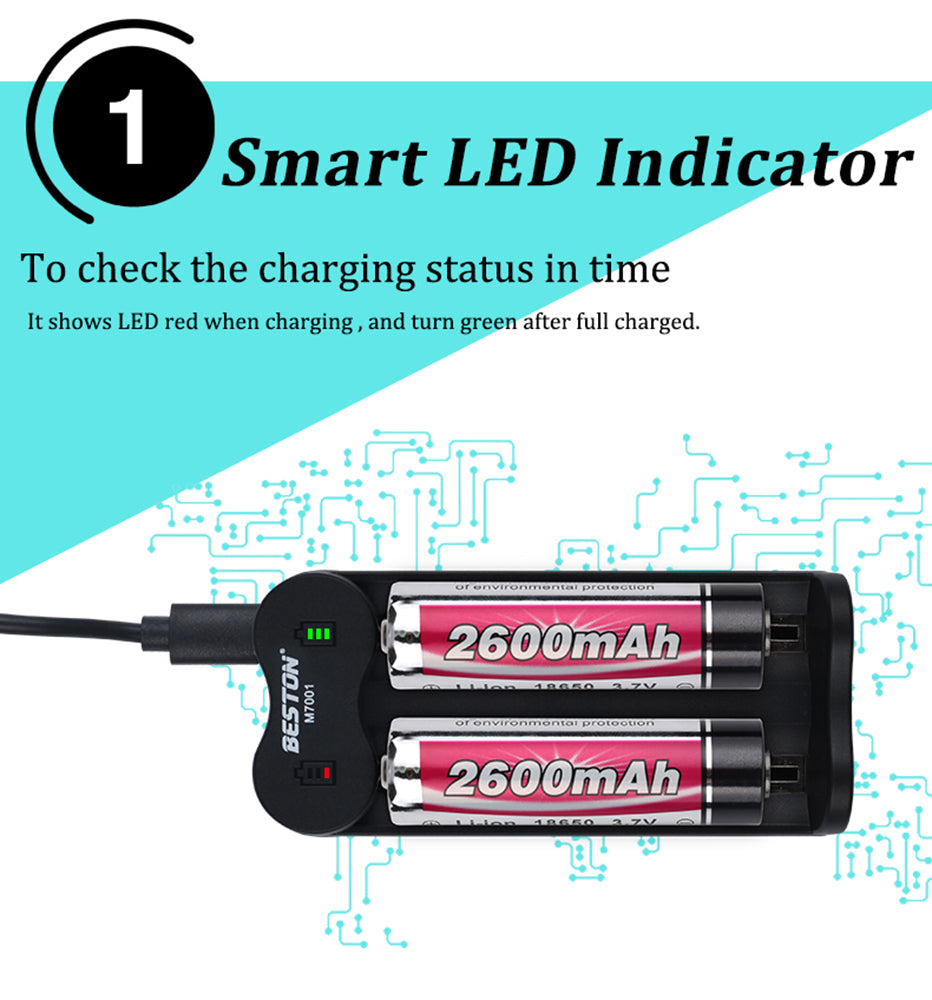 Fast Smart Battery Charger 3.7V 4.2V 2 Slots Charger For 18650 21700 32700 26650 16430 Rechargeable Batteries Newest Arrival