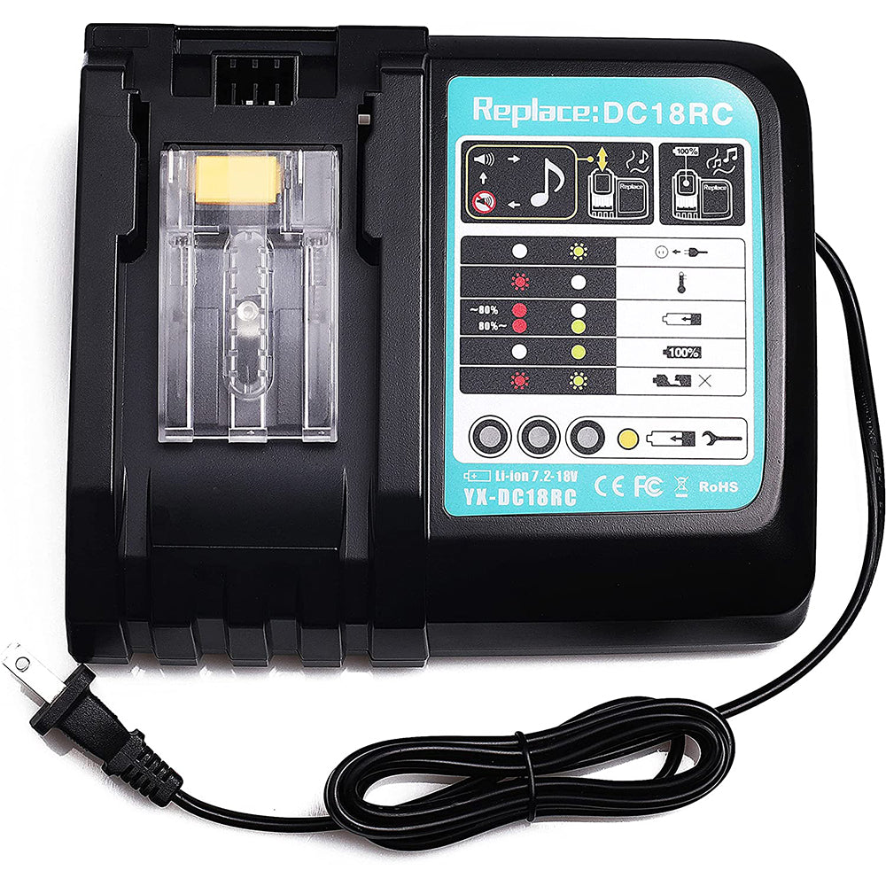 18V Battery Charger Replacement for Makita Charger DC18RC DC18RD DC18RA DC18SF Compatible with all Makita 14.4V-18V LXT Lithium Ion Batteries