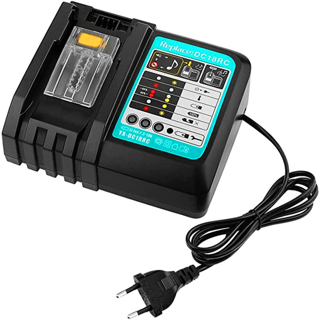 Carregador Rápido DC18RC com Tela LED para Bateria de 14.4V e 18V