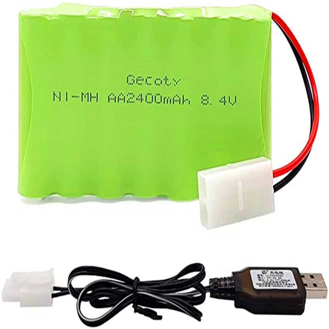8.4V 2400mAh RC Batterij, Oplaadbare NI-MH AA Batterijpakket voor Afstandsbediening Speelgoed, Verlichting, Elektrisch Gereedschap