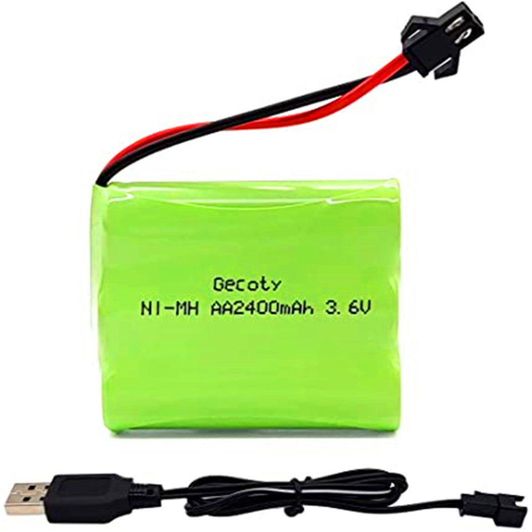 3.6V 배터리 팩, Ni-MH AA 배터리, 2400mAh 충전식 배터리, 원격 제어 장난감용