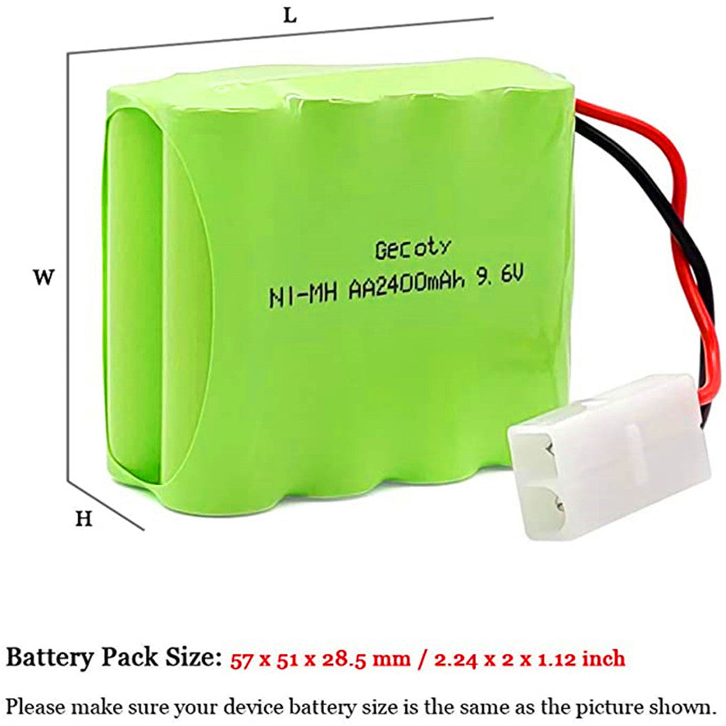 9.6V 2400mAh AA NiMH 충전식 배터리 SM/KET-2P/3P 커넥터 포함 RC 장난감용, 자동차, 탱크, 로봇, 보트용