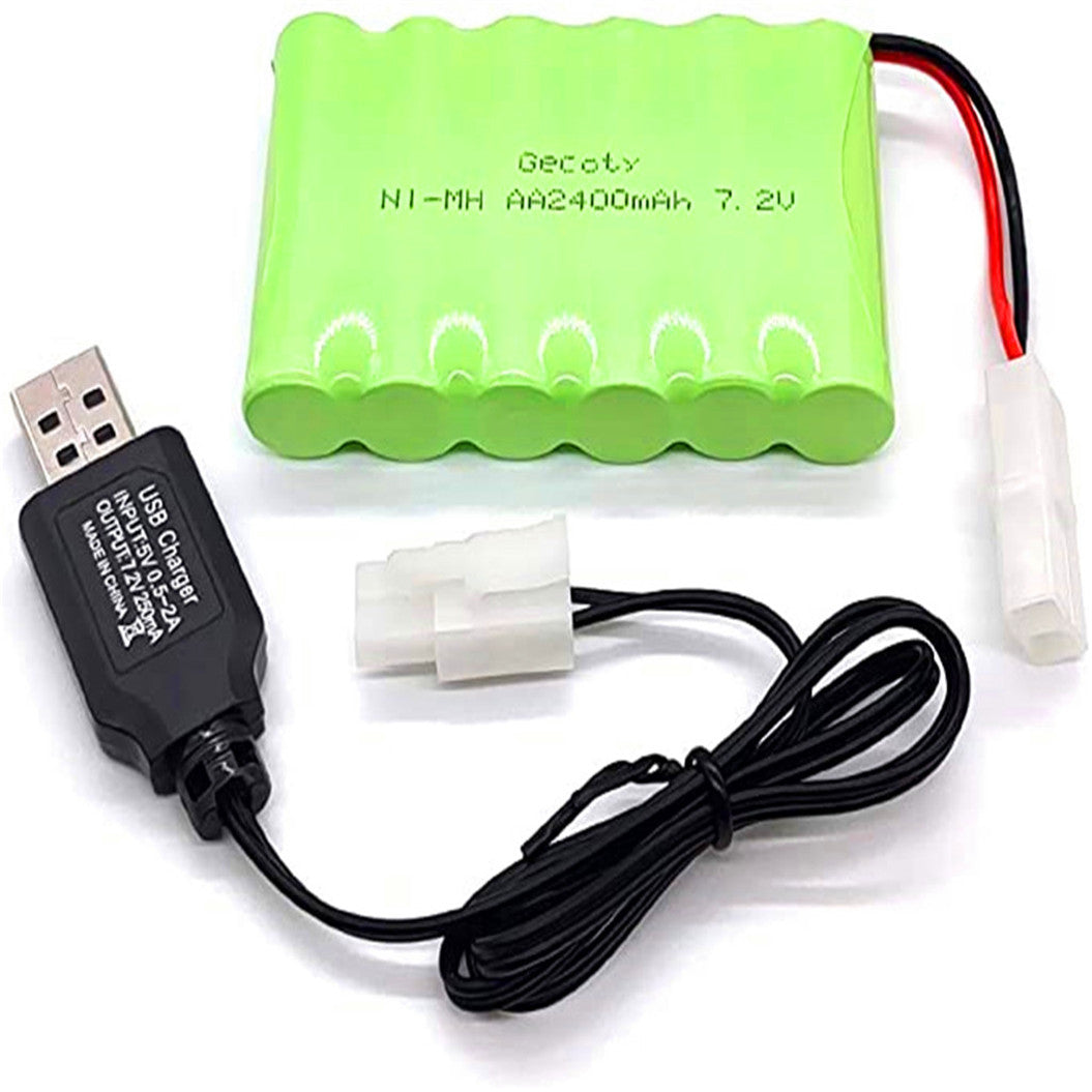 7.2V 2400mAh rechargeable NI-MH AA (KET plug)