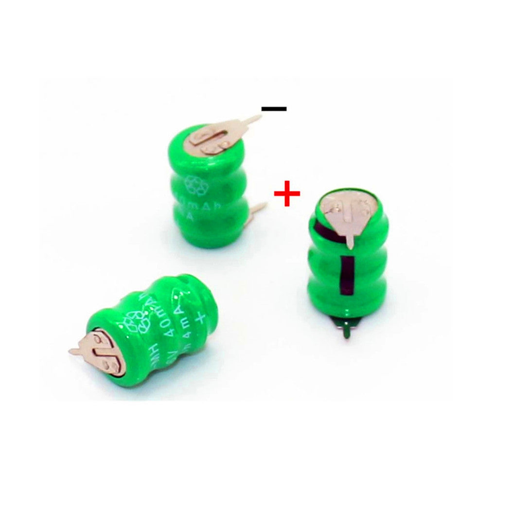 3PCS Ni-MH 버튼 충전식 PLC 데이터 백업 배터리 3.6V 40mAh 2핀 러그 포함