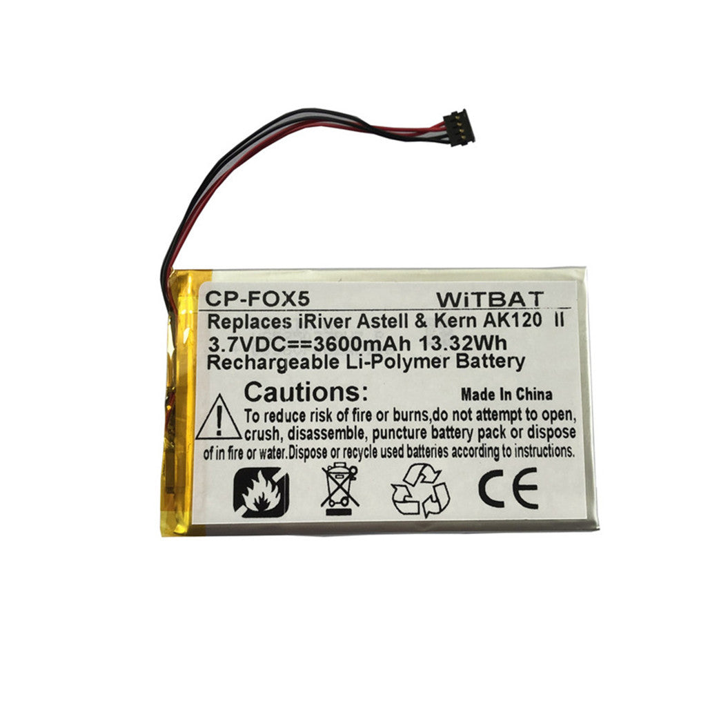 Batería de 3600 mAh y 3,7 V para reproductor de música con altavoz FIIO X1 X3 X5 X7