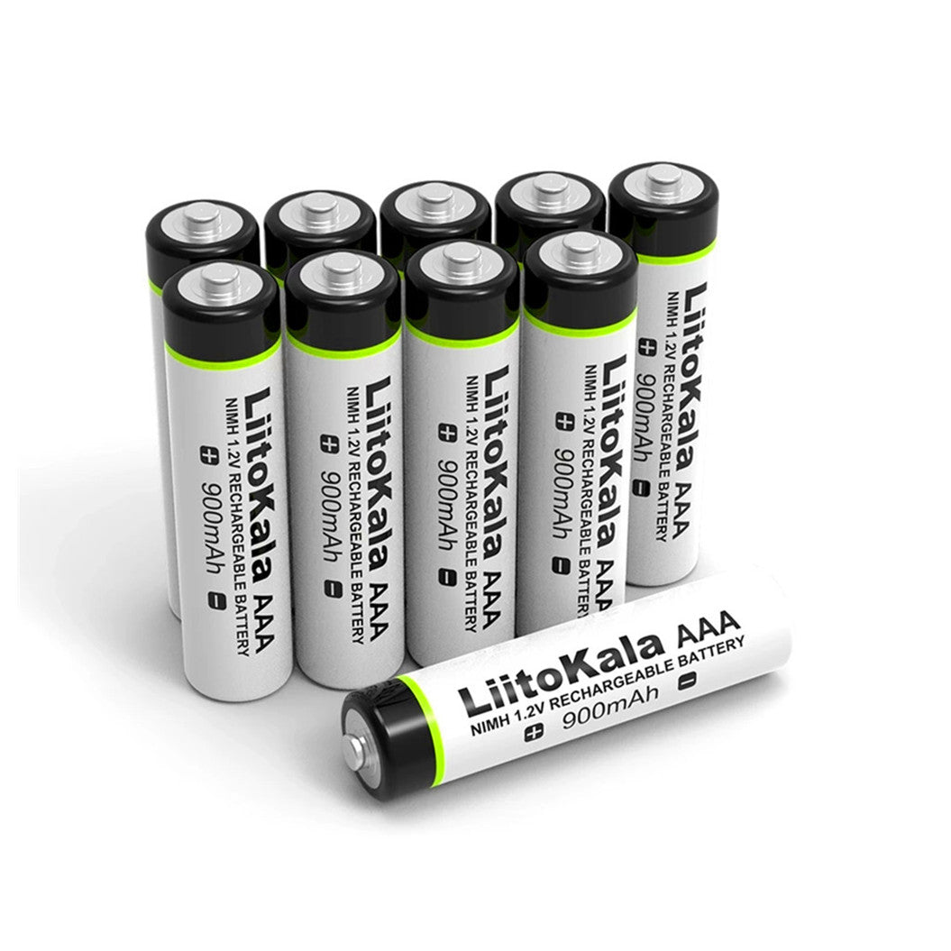 6 Peças de Baterias Recarregáveis Ni-MH AAA 1.2V 900mAh
