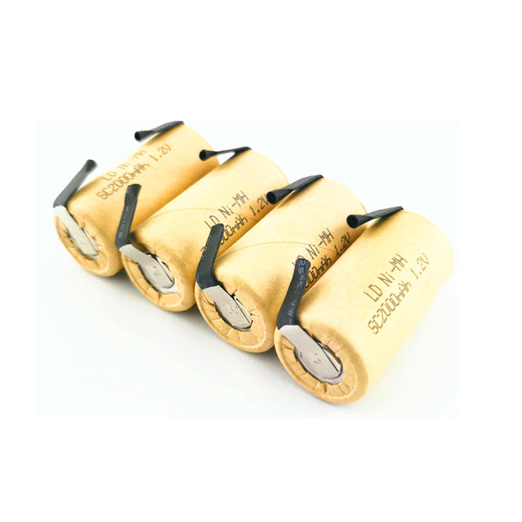 니켈수소 1.2V AA 충전지 2500mAh 니켈수소 10개 납땜 러그가 있는 고성능 공구 배터리 셀 방전율 10C 배터리 셀 DIY 니켈수소 충전지 10개 니켈수소 1.2V SC 2000mAh 니켈수소 고성능 공구 배터리 셀 방전율 10개