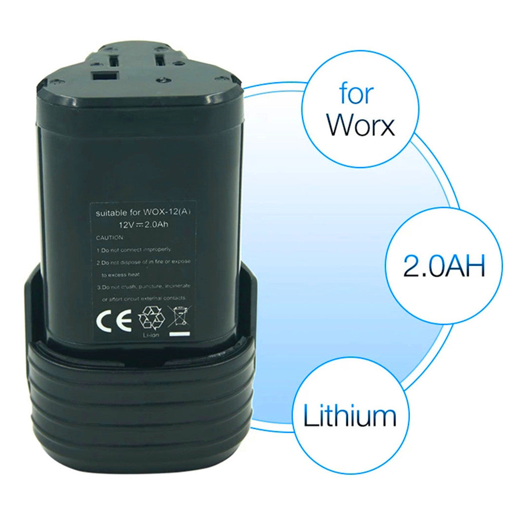 Batterie Li-Ion 12V 2000mAh adaptée aux outils électriques sans fil Worx WX125 WX126