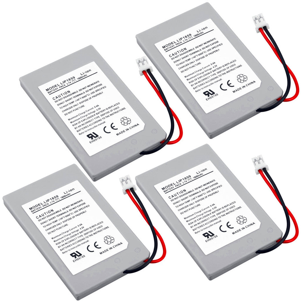 Lot de 4 batteries Li-ion 4,2 V 1800 mAh pour manette de jeu PS3