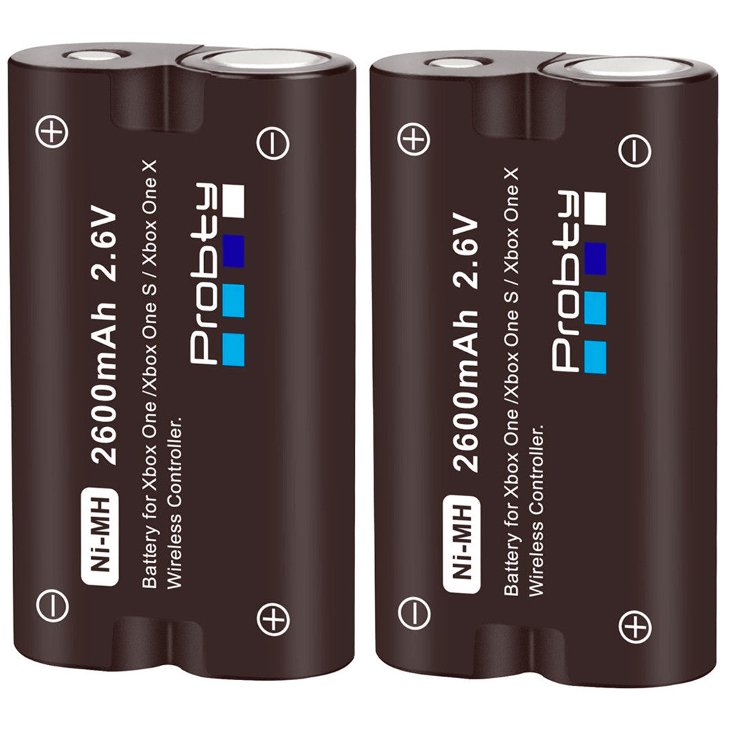 2개입 2.6V 2600mAh Xbox One 배터리 및 LCD USB 충전기 - Xbox One S / Xbox One Elite 무선 컨트롤러용
